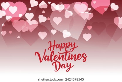 Happy Valentine's Day typography composition with hearts. Vector illustration for posters, promotional material.