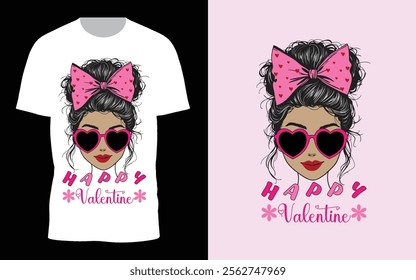 Happy Valentine's Day Typography and couples vector T-Shirt design.