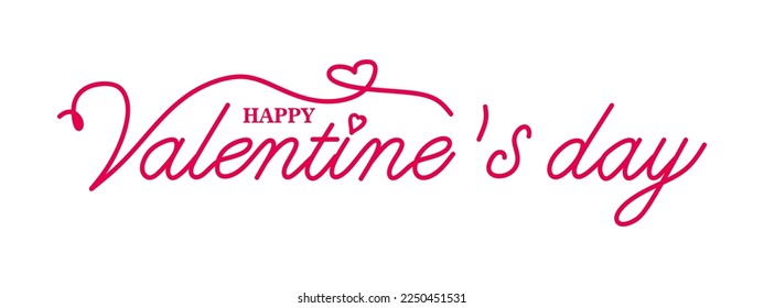Happy Valentine's Day for typography. Creative minimal design Valentine's Day holidays banner. red color. Vector illustration