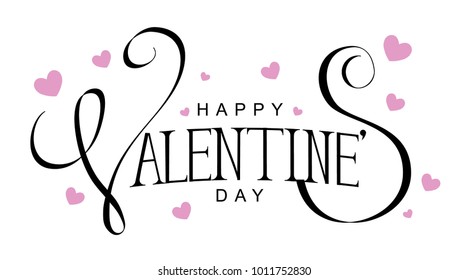 
Happy Valentines Day typography design with hand drawn lettering. EPS10 vector Illustration