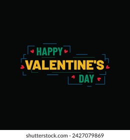 Happy Valentine's day typography design.