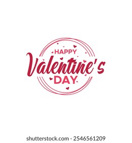 Happy Valentine's Day Typography Design with Romantic Elements for Cards, T-Shirts, and Decor