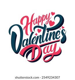 happy valentines day typography design.
