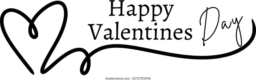 Happy valentine's day Typography design. Can be used in t-shirts and in other design projects