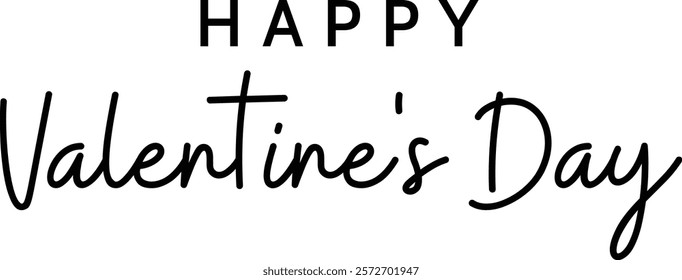 Happy valentine's day Typography design. Can be used in t-shirts and in other design projects