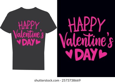 happy valentine's day typography design