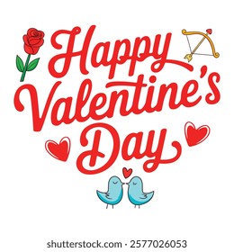 Happy Valentine's Day Typography Design. 
