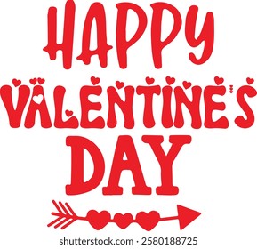 
Happy Valentine's Day Typography Design. Printing For Tshirt, Sweatshirt, Mug, Banner, Poster etc.