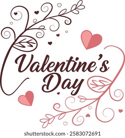 Happy Valentines Day typography design.