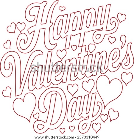 happy valentines day typography design