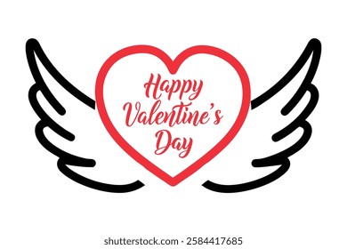 Happy Valentine's Day Typography Elegant Vector Design Illustration.