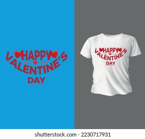 Happy Valentines Day typography  with handwritten calligraphy text, Vector Illustration, T shirt design.