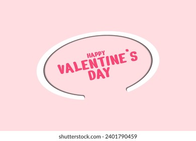 Happy Valentine's Day typography with handwritten calligraphy text on pink background. Vector Illustration.