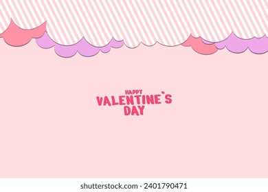 Happy Valentine's Day typography with handwritten calligraphy text on pink background. Vector Illustration.