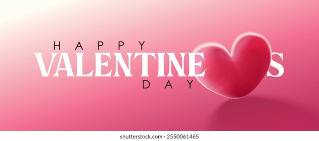 Happy Valentines Day typography with handwritten calligraphy text, isolated on pink background. Romantic Template design for celebrating valentine's Day on 14 February. Vector Illustration