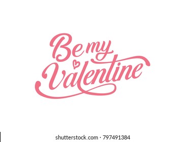 Happy Valentines Day typography with handwritten calligraphy text. Vector illustration.