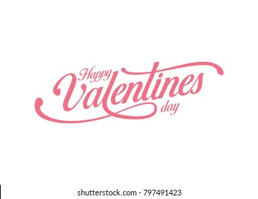 Happy Valentines Day Typography With Handwritten Calligraphy Text. Vector Illustration.