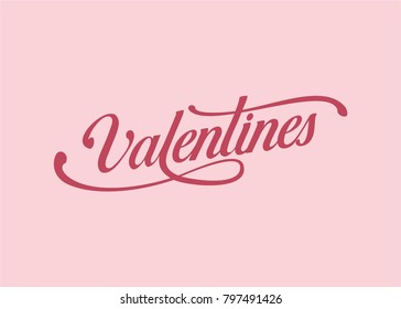Happy Valentines Day typography with handwritten calligraphy text. Vector illustration.