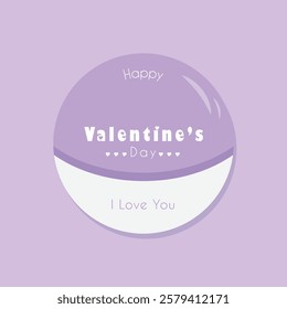 Happy Valentine's Day Typography with Heart on Lavendar Colour Background – Romantic Vector Design
