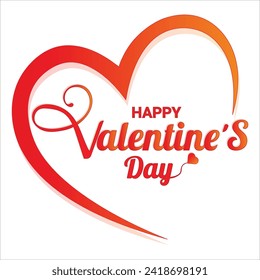Happy Valentines Day Typography, isolated on white background. Vector Illustration - EPS10