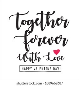 Happy Valentines Day typography lettering with handwritten calligraphy text.