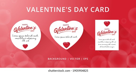 Happy Valentines Day Typography Lettering isolated on white Background with Hearth Vector Illustration of a Valentine's Day Card.