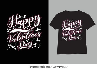 Happy valentines day typography lettering love promotion romantic lettering eye catching t shirt design