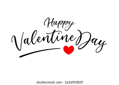 Happy Valentines Day typography logo with handwritten calligraphy text, EPS10