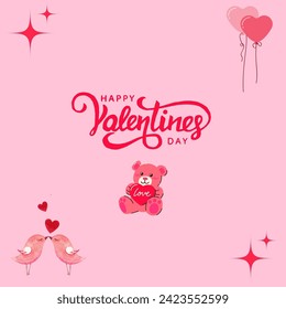 Happy Valentines Day typography love poster. Vector illustration
