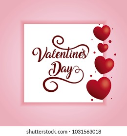 Happy Valentines Day typography on hearts decorated background 