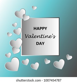 Happy Valentines Day typography poster with calligraphy text