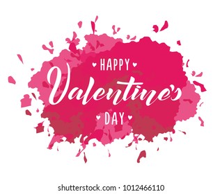 Happy Valentines Day typography poster with handwritten calligraphy text - vector illustration