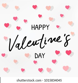 Happy Valentines Day typography poster with handwritten text