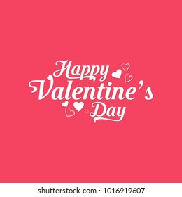 
Happy Valentines Day typography poster with handwritten calligraphy text, isolated on pink background. Vector Illustration