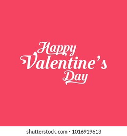 
Happy Valentines Day typography poster with handwritten calligraphy text, isolated on pink background. Vector Illustration
