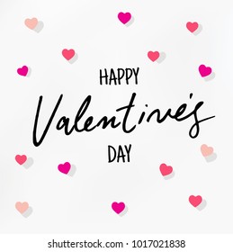 Happy Valentines Day typography poster with handwritten text