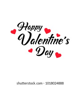 Happy Valentines Day typography poster with handwritten calligraphy text, Vector Illustration