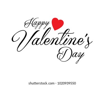 Happy Valentines Day typography poster with handwritten calligraphy text vector design for greeting cards and poster. isolated on white background. Design template celebration. Vector illustration.