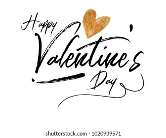 Happy Valentines Day typography poster with handwritten calligraphy text vector design for greeting cards and poster. isolated on white background. Design template celebration. Vector illustration.