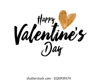 Happy Valentines Day typography poster with handwritten calligraphy text vector design for greeting cards and poster. isolated on white background. Design template celebration. Vector illustration.