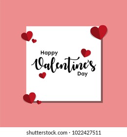 Happy Valentines Day typography poster with handwritten calligraphy text, Vector Illustration