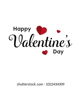 Happy Valentines Day typography poster with handwritten calligraphy text, Vector Illustration