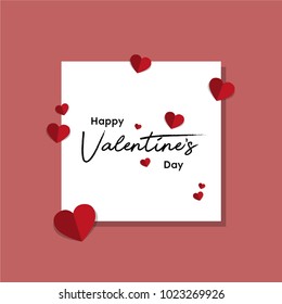 Happy Valentines Day typography poster with handwritten calligraphy text, Vector Illustration