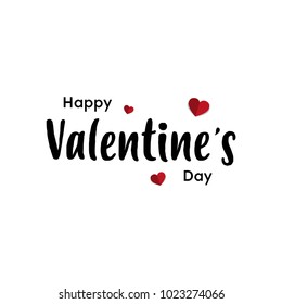 Happy Valentines Day typography poster with handwritten calligraphy text, Vector Illustration