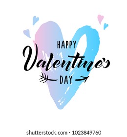 Happy Valentines Day typography poster with handwritten calligraphy text - vector illustration