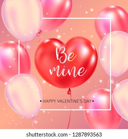 Happy Valentines Day typography poster with handwritten calligraphy text.