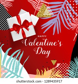 Happy Valentines Day typography poster, romantic greeting card vector illustration design. Concept for background, website and mobile website banner, social media banner