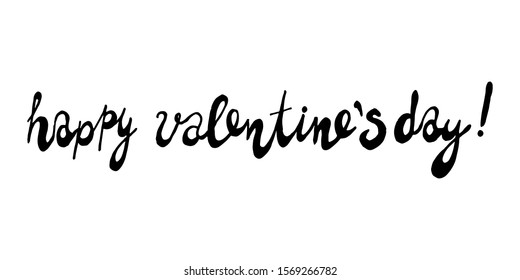 Happy Valentines Day typography poster with handwritten calligraphy text, isolated on white background. Vector Illustration