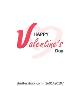 Happy Valentines Day typography poster with heart shape background. Isolated on white background. Vector Illustration. Wallpaper, flyers, invitation, posters, brochure, banners.
