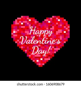 Happy Valentines Day typography poster with handwritten calligraphy text. Greeting card or invitation. Vector illustration